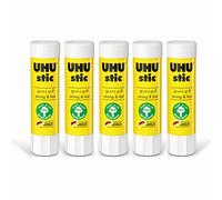 UHU Stic - Bâtons de colle sans solvants, blanche, lot 5 stics de 40g