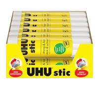 UHU Stic Lot de 24 bâtons de colle sans solvant Blanc sec Transparent Tubes de 21 g