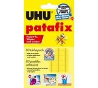 UHU Patafix originale - Pastilles adhésives prédécoupées, repositionnables, jaune, 80 pastilles