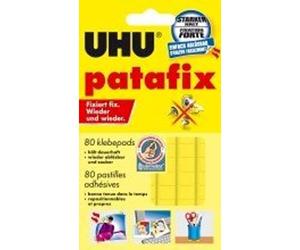 UHU© UHU Patafix Original Lot de 80 pastilles adhésives réutilisables Jaune