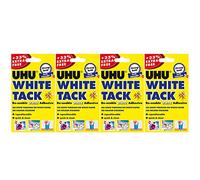 UHU White Tack Lot de 4 paquets de colle adhésive réutilisable réutilisable Blanc