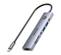 uHUB S7 Pro Hub USB-C 7 en 1 5 Gbit/s avec bouton marche/arrêt de l'écran