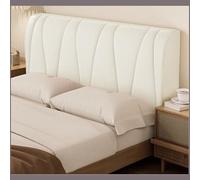 UHVUJDUI Housse Tête De Lit Extensible Couverture De Tête De Lit Velours,élasticité Douce Matelassé Protecteur Housse,pour Têtes De Lit Simples Double(Beige White,190cm)