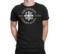 UHYft66AWZ Orthodox Christianity Est. 33 A.D. Nika Cross T-Shirt Black M
