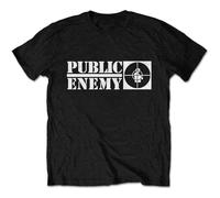 UHYft66AWZ Public Enemy Unisex T-Shirt Crosshairs Logo Black L