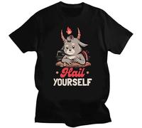 UHYft66AWZ Satan Demon Graphic T Shirts Black 3XL