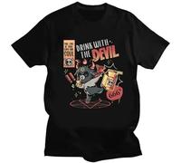 UHYft66AWZ Satan Demon Graphic Unisex T Shirts Black S