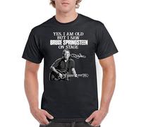 UHYft66AWZ SHUINIU Yes I Am Old But I Saw Bruce-Springsteen on Stage T-Shirt Black L