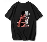 UHYft66AWZ Sidhu Moose Wala Shirt We Live by Indian Rapper T-Shirt Black S