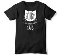 UHYft66AWZ Sorry, I Was Thinking About Cats T-Shirt Black M