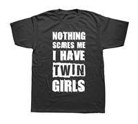 UHYft66AWZ Twin Daughter Mom of Twins Dad of Twins T Shirts Black L