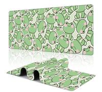 Uiaoiais Grand tapis de souris de jeu grenouille kawaii vert, 80 x 40 cm avec bords cousus et base antidérapante pour bureau, maison, travail