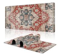 Uiaoiais Tapis de souris de jeu en textile de style persan texturé avec bords cousus et base antidérapante pour clavier de bureau, ordinateur portable 80 x 40 cm