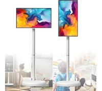 UIBAO 24"/27"/32" TéLéViseur Intelligent Portable,Support TV Mobile,Moniteur Tactile sur Pied, Moniteur Tactile 1080p sur roulettes avec TéLéCommande Et Rotation ComplèTe 32in