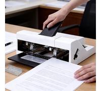 UIBAO Agrafeuse Manuelle à Double Tête de Bureau | Capacité 50 Feuilles | Profondeur Réglable 2-210 Mm | Clouage à Couture Centrale | pour Agrafe 24/6/24/8 et Formats A3/A4/16K
