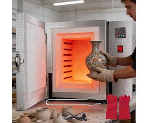 UIBAO Four à Moufle Haute Température 1500w, 800°c, Double Commande, pour Fusion De Bijoux, Glaçage, Déparaffinage Et Fusion du Verre, Compact Et Pratique
