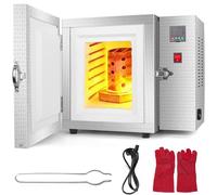 UIBAO Four De Coulée De Bijoux Industriels 1500w, Chambre à Température Constante 800°c, équipé De Pinces Et Gants, Contrôle Pid Numérique, Four De Séchage pour Moules Cire/Plâtre