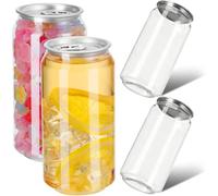 UIBAO Gobelets en Forme de canette,Contenants Transparents avec Couvercle,Bouteille de jus Polyvalente pour café glacé,Smoothies,bière et Cocktails 200pcs