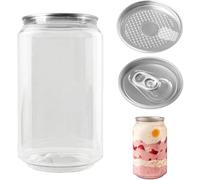 UIBAO Gobelets en Forme de canette,Contenants Transparents avec Couvercle,Bouteille de jus Polyvalente pour café glacé,Smoothies,bière et Cocktails 500pcs