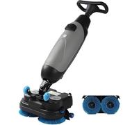 UIBAO Laveuse Sol Professionnelle Portable, Autolaveuse Électrique Double Brosse, 43cm Largeur Nettoyage, 1200m²/h Capacité, 240 RPM, 360° Rotation pour Domicile Bureau Garages Grey