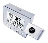 UIBAO Reveil Projecteur Plafond,LCD Réveil à Projection Numérique,Reveil Lumineux avec Projection 180° avec Port USB avec Double Alarmes,Fonction Snooze,Thermomètre Intérieur,White