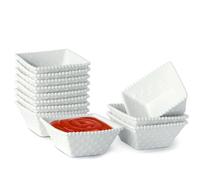 UIBFCWN 12 Pièces Bols à Sauce Carrés en Céramique, 60ML, Bols à Tapas Et Sauces, Coupelles à Trempette Sauce Pour Apéritif, Tapas, Épices, Trempette, Sushi, Confiture, 7 x 2,8 cm