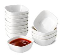 UIBFCWN 12 x Bols à Sauce en Porcelaine (7,3 x 3 cm), 60ml Bols à Tapas et Sauces, Bols à Trempette, Bols à Sushi, Bols à Confiture, Mini Bols de Service Pour La Préparation de La Cuisine