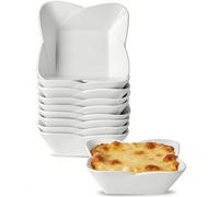 UIBFCWN Lot de 10 Plats à Four en Céramique, Carré, 420ml Plats de Cuisson, Petits Plats de Cuisson pour Friteuse à Air, Cassolette Four Petit Individuelle pour Cuisson & Rôtissage
