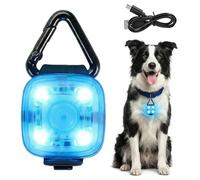 UICCVOKK Collier lumineux LED rechargeable, clignotant pour chien, lumières sombres, étanches pour promener la nuit, collier lumineux rechargeable par USB pour toutes les tailles de chien (bleu)