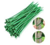 UICCVOKK Lot de 100 attaches de câble réglables pour plantes, autobloquantes, pour plantes de jardin, plantes vertes, en nylon, pour petit câble, vert