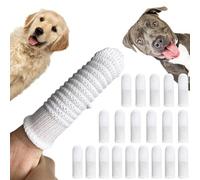 UICCVOKK Lot de 20 brosses à dents pour chien - Fingerling - Soin dentaire pour chien - Brosse à dents pour chat - Anti-plaque - Anti-plaque - Efficace et propre - Tissu tricoté