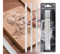 UICCVOKK Lot de 3 crayons à dessin blancs pour artistes, crayons blancs pour artistes, crayons blancs, crayons de fusains blancs, crayons à dessin doux, moyen/dur (blanc, 3 pièces)