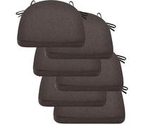 UICMNSI Coussins pour Chaises de Salle à Manger avec Sangles, Lot de 2/4/6 Coussin de Chaise IntéRieur, 5cm Epaisse Rembourrage Galette de Chaises Cuisine AntidéRapante(Light coffee,6pcs:45x45x5cm)