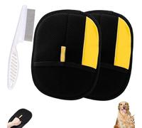 UICMNSI Gant Anti Poils Animaux - Gant Poils Animaux for Chiens et Chats, Grande Taille & Brosse & Statique Attrape & Réutilisable, for Canapé, Meubles,Tapis, Siège Auto(Two Fingers)