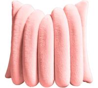 UICMNSI Lot de 2 Housses de Coussin 40/45cm en Peluche en Fausse Fourrure Décorative Douce à Rayures Moelleuses for Coussin de Chambre à Coucher de Canapé(E,2PCS: 56x56cm/22x22in)