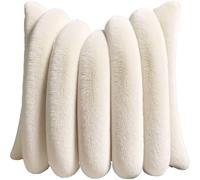 UICMNSI Lot de 2 Housses de Coussin 40/45cm en Peluche en Fausse Fourrure Décorative Douce à Rayures Moelleuses for Coussin de Chambre à Coucher de Canapé(D,2PCS: 56x56cm/22x22in)