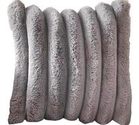 UICMNSI Lot de 2 Housses de Coussin 40/45cm en Peluche en Fausse Fourrure Décorative Douce à Rayures Moelleuses for Coussin de Chambre à Coucher de Canapé(C,2PCS: 45x45cm/18x18in)