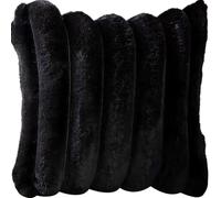 UICMNSI Lot de 2 Housses de Coussin 40/45cm en Peluche en Fausse Fourrure Décorative Douce à Rayures Moelleuses for Coussin de Chambre à Coucher de Canapé(B,2PCS: 50x50cm/20x20in)