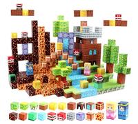 Uiczdry 150 Pièces Construction Magnetique Enfant,2.5CM/Pièces Educatif Magnetique Bloc,Jeu de Construction Forest Adventure,STEM Montessori Jouets Magnétiques Sensoriels,pour Enfants 3+ Ans