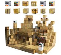 Uiczdry Blocs de Construction Magnétiques,Kit Build Mine Magnet World,Jeux Sensoriels Stem pour Enfants,Jouet Magnétique pour Enfants à Partir de 3 Ans,Cadeau pour Garçons Filles,2.5CM/Pièces