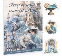 Uideyvi Autocollants sur le thème de l'hiver, fournitures de scrapbooking pour junk journal, 20 feuilles d'autocollants PET - Autocollants vintage pour journaling, livre d'autocollants éphémères