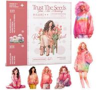 Uideyvi Lot de 50 feuilles d'autocollants à thème féminin animé, fournitures de scrapbooking pour journal intime, papier d'autocollants éphémères pré-découpés (TZ-005-007)