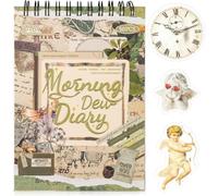 Uideyvi Morning Series Sticker Scrapbooking Fournitures pour Journal indésirable, 25 feuilles d'autocollants Washi et 25 feuilles d'autocollants PET (TZ-010-002)