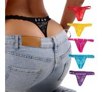UIDMEN 2 Tangas Personnalisés avec Nom en Strass, Culotte de Dentelle sur Mesure, Tangas pour Femme, Cadeau Romantique pour Mariée, Femme, Petite Amie, Anniversaire & Saint-Valentin