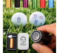 UIDMEN Tampon de Balle de Golf personnalisé avec étui de Rangement en métal, Portrait et nom d'animal de Compagnie personnalisés, marquage de Balle de Golf réutilisable