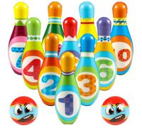 UieaMsio 12 Pièces Bowling Enfants pour Garçon & Fille, Intérieur Extérieur Bowling Enfants,Doux Quilles Enfants,Bowling Ball Toys,Jeux pour Enfants,Cadeaux pour Enfants Garçons Fille 3 4 5 6 7 Ans