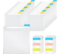 UieoKakeh 24 Pièces de Rangement de Papier de Scrapbooking avec 60 Onglets D'Index Autocollants, Support de Papier en Plastique à Chargement par le Haut pour Scrapbooking