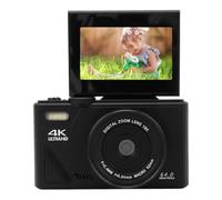 UieoKakeh Appareil Photo Numérique Rétro Compact 4K, Écran Pivotant de 3", 64MP UHD, Zoom 18X, Autofocus, Portable, Noir.