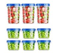 UieoKakeh Contenants de Stockage au Congélateur en Plastique sans, Pack de 9 avec Couvercles à Vis, Contenants de Stockage Alimentaires Réutilisables pour Soupe avec Couvercle.