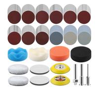 UieoKakeh Kit de Polissage de Foret de Disque de Ponçage de 133 Pièces de 3 Pouces, Tampons de Polissage de Papier de Verre de Grain 60-10000 avec Disques de Ponçage Auto-Agrippants